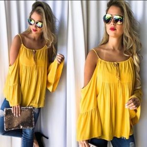 Yellow Flowy Boho Top